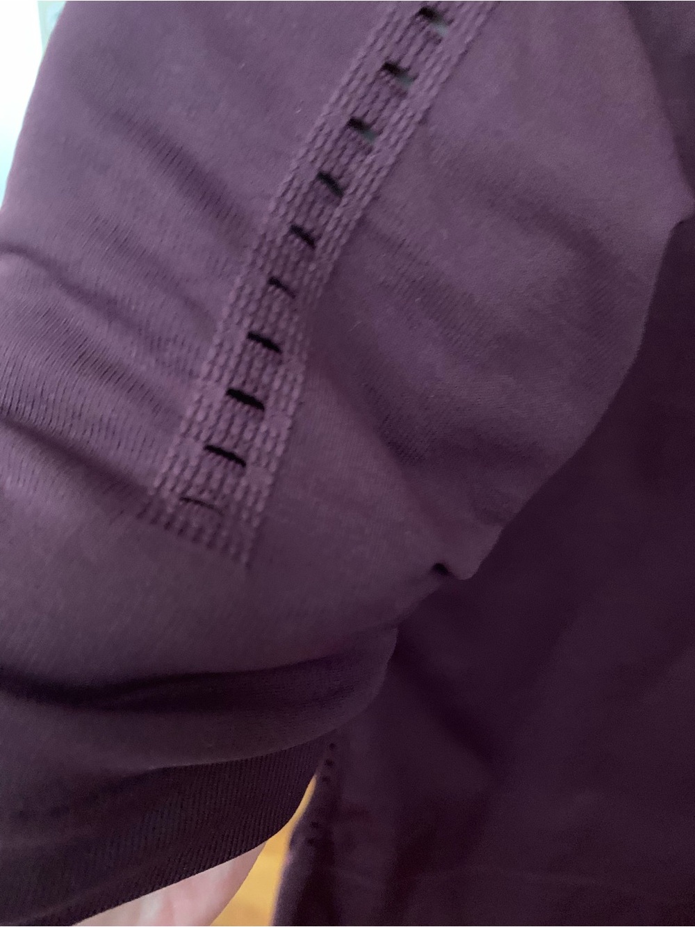 Athleta Deep Plum Long-Sleeve Perforated Crew Top - Picture 4 of 12